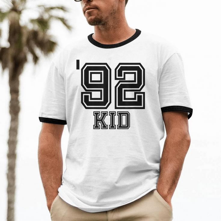 '92 Kid Perfect Vintage Retro Nostalgia Gear For Year 1992 Unisex Cotton Ringer T-Shirt
