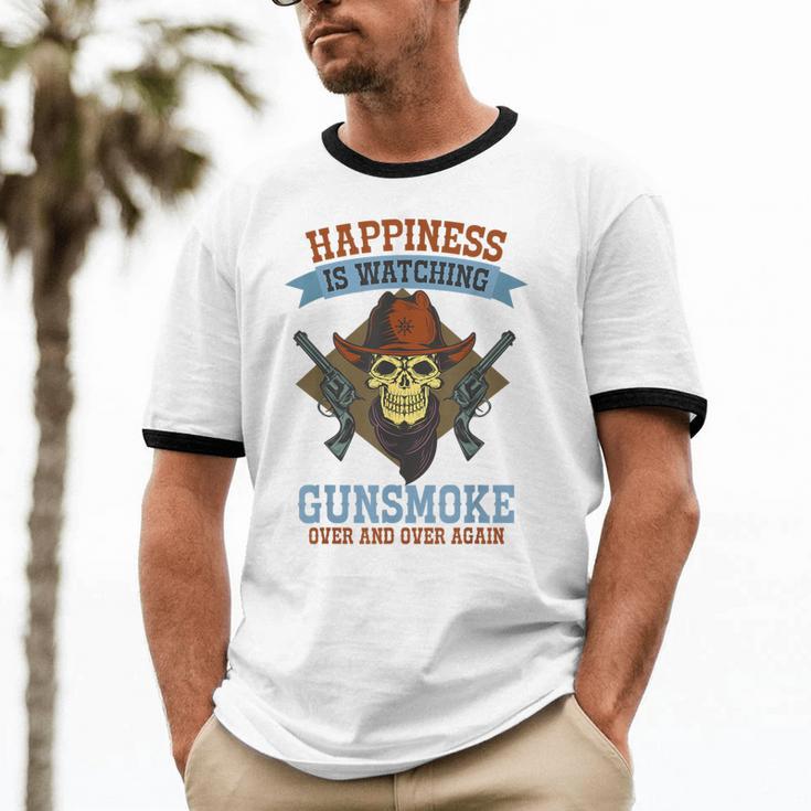 Over And Over Again Cowboys Western Nostalgia Movies Unisex Cotton Ringer T-Shirt