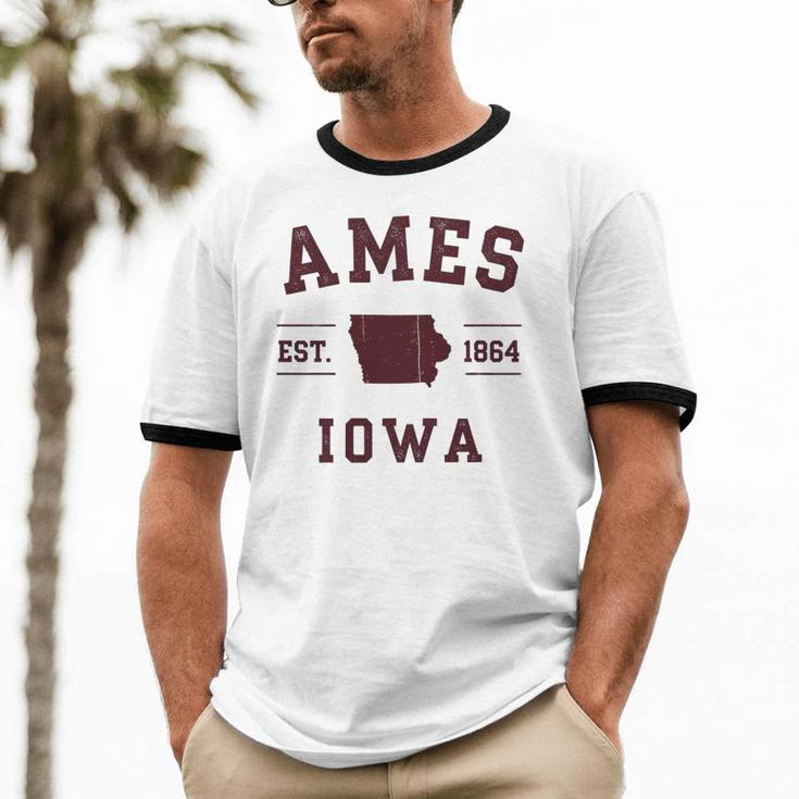 Ames Iowa Est 1864 Nostalgia Premium Tri-Blend Unisex Cotton Ringer T-Shirt Ames Iowa Est 1864 Nostalgia Premium Tri-Blend Unisex Cotton Ringer T-Shirt