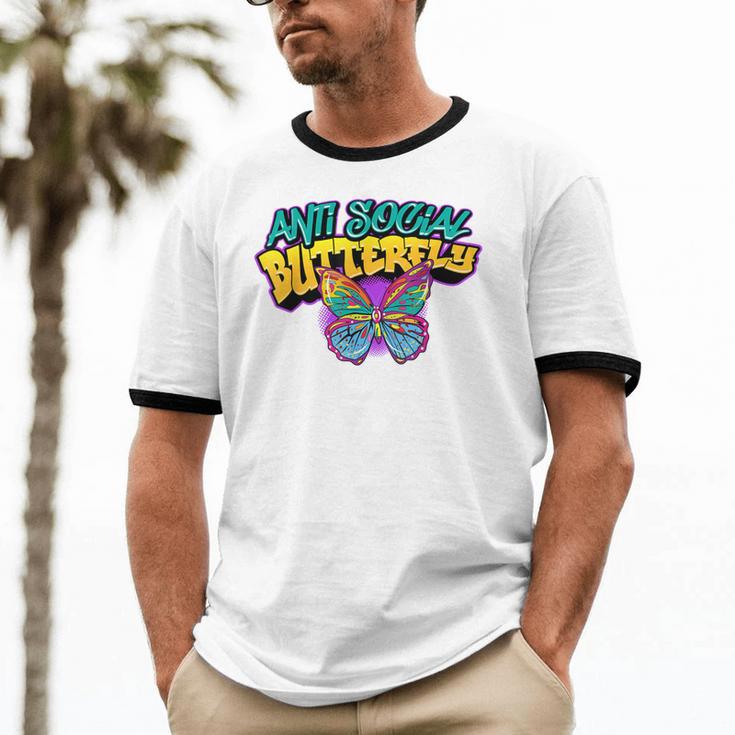 Antisocial Butterfly Shirts For Introvert Unisex Cotton Ringer T-Shirt Antisocial Butterfly Shirts For Introvert Unisex Cotton Ringer T-Shirt