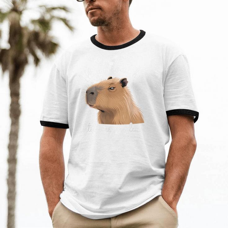 Antisocial Introvert Capybara Sarcastic Humor Unisex Cotton Ringer T-Shirt Antisocial Introvert Capybara Sarcastic Humor Unisex Cotton Ringer T-Shirt