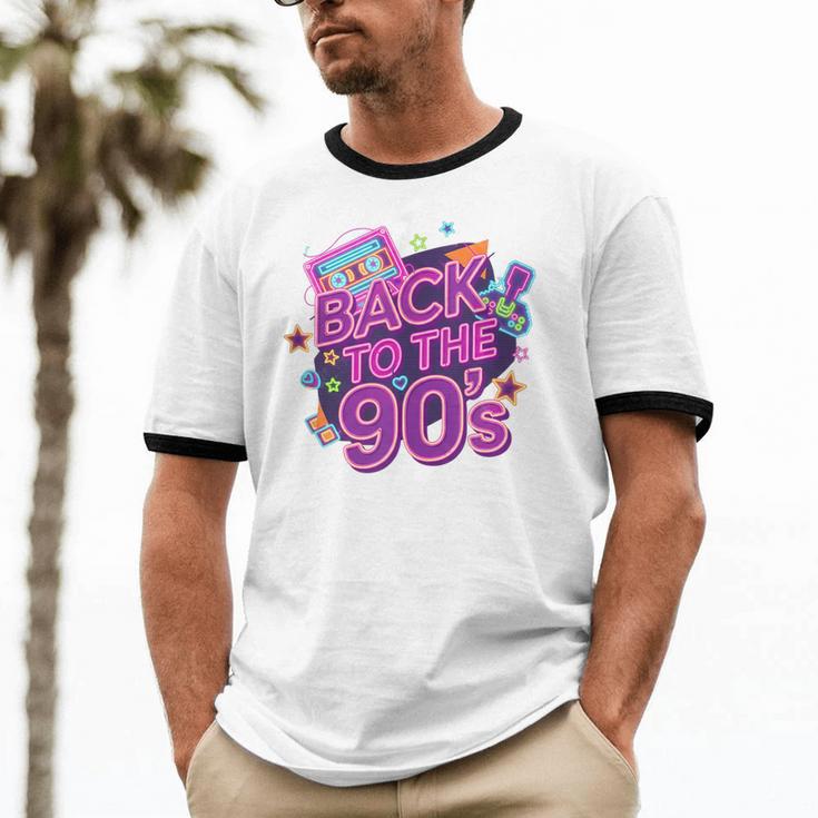 Back To The 90s Retro Nostalgia Unisex Cotton Ringer T-Shirt Back To The 90s Retro Nostalgia Unisex Cotton Ringer T-Shirt