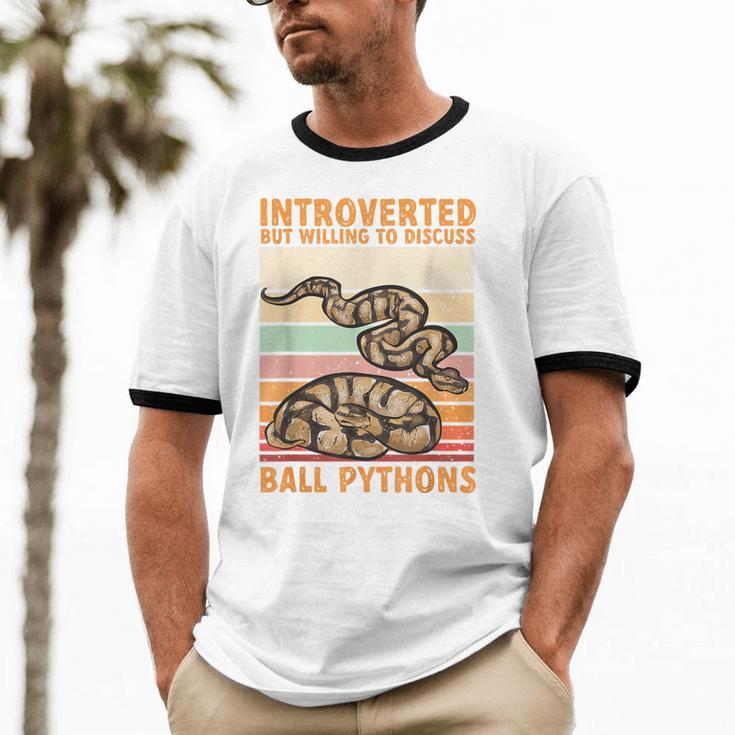 Ball Python Snake Introvert Ball Python Unisex Cotton Ringer T-Shirt Ball Python Snake Introvert Ball Python Unisex Cotton Ringer T-Shirt