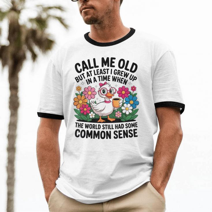 Call Me Old Seniors Nostalgia Retro Humor Casual Unisex Cotton Ringer T-Shirt