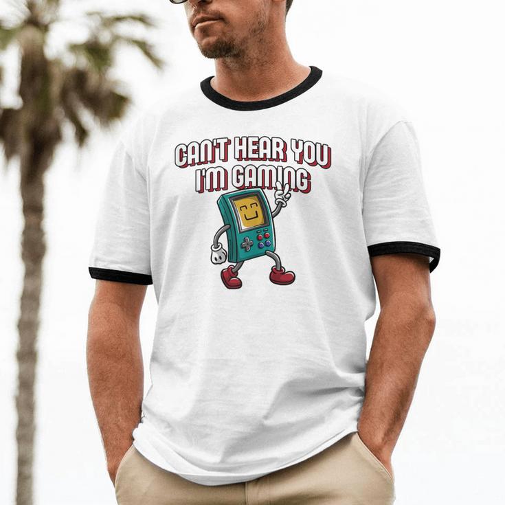 Cant Hear You Im Gaming Introvert Gamer Antisocial Unisex Cotton Ringer T-Shirt Cant Hear You Im Gaming Introvert Gamer Antisocial Unisex Cotton Ringer T-Shirt