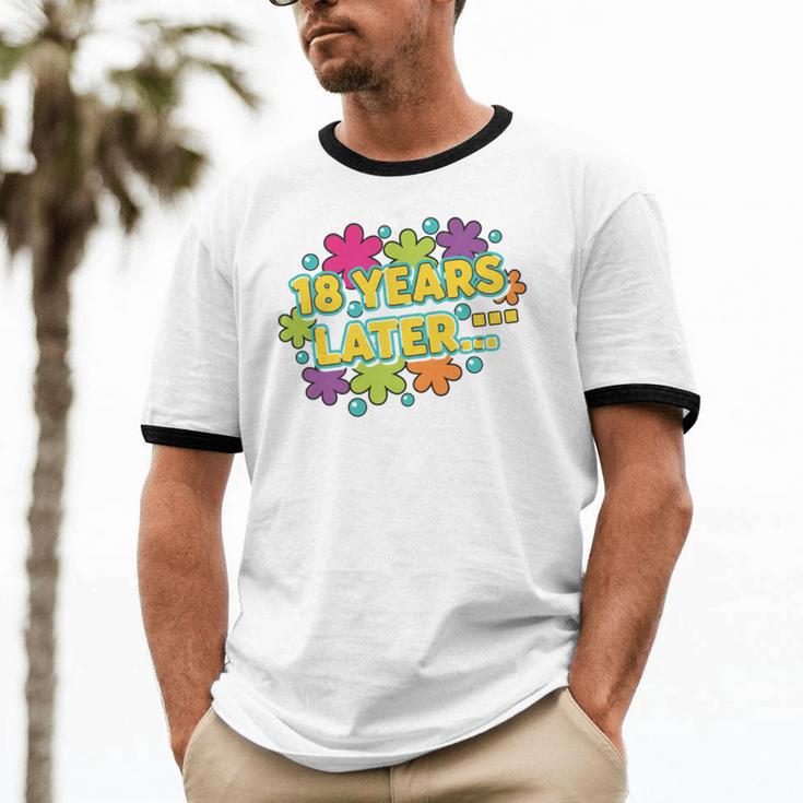 Cartoons Retro 18 Years Later Groovy Pop Art Nostalgia Unisex Cotton Ringer T-Shirt Cartoons Retro 18 Years Later Groovy Pop Art Nostalgia Unisex Cotton Ringer T-Shirt