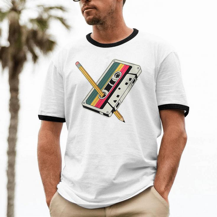 Cassette 90s Costume Party Nostalgia Unisex Cotton Ringer T-Shirt