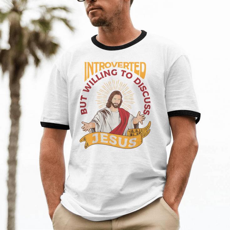 Christian Jesus Religious Sayings Catholic Introvert Unisex Cotton Ringer T-Shirt Christian Jesus Religious Sayings Catholic Introvert Unisex Cotton Ringer T-Shirt