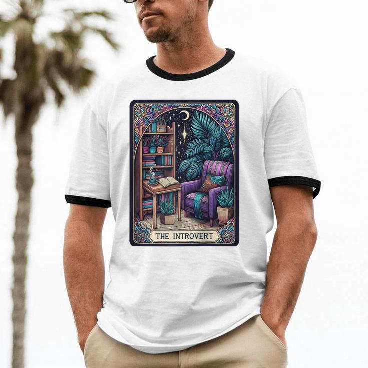 Color Graphic The Introvert Tarot Card Raglan Baseball Tee Unisex Cotton Ringer T-Shirt Color Graphic The Introvert Tarot Card Raglan Baseball Tee Unisex Cotton Ringer T-Shirt