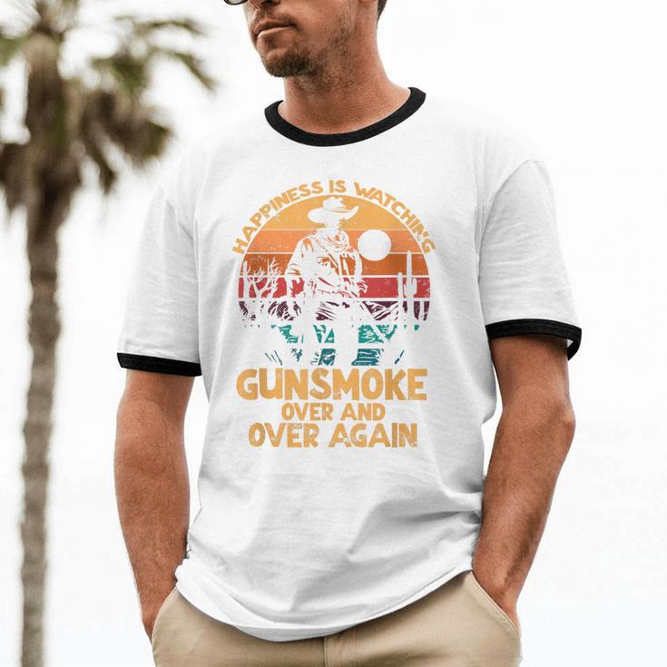 Cowboy Joy Nostalgia Television For Western Lovers Unisex Cotton Ringer T-Shirt Cowboy Joy Nostalgia Television For Western Lovers Unisex Cotton Ringer T-Shirt