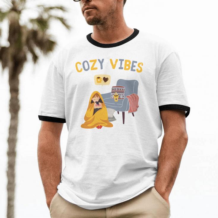 Cozy Vibes Atmospheric Introvert Unisex Cotton Ringer T-Shirt Cozy Vibes Atmospheric Introvert Unisex Cotton Ringer T-Shirt