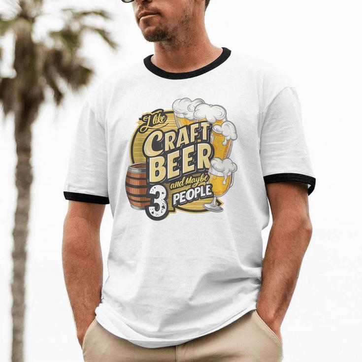 Craft Beer Lover Introverted & Hoppy Unisex Cotton Ringer T-Shirt Craft Beer Lover Introverted & Hoppy Unisex Cotton Ringer T-Shirt