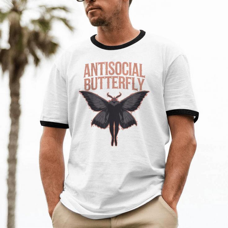 Cryptid Cryptozoology Mothman Introvert -Adults Butterfly Small Crew Neck Classic Fit Short Sleeve Polyester 100 Printed Blended Fabric Unisex Cotton Ringer T-Shirt Cryptid Cryptozoology Mothman Introvert -Adults Butterfly Small Crew Neck Classic Fit Short Sleeve Polyester 100 Printed Blended Fabric Unisex Cotton Ringer T-Shirt