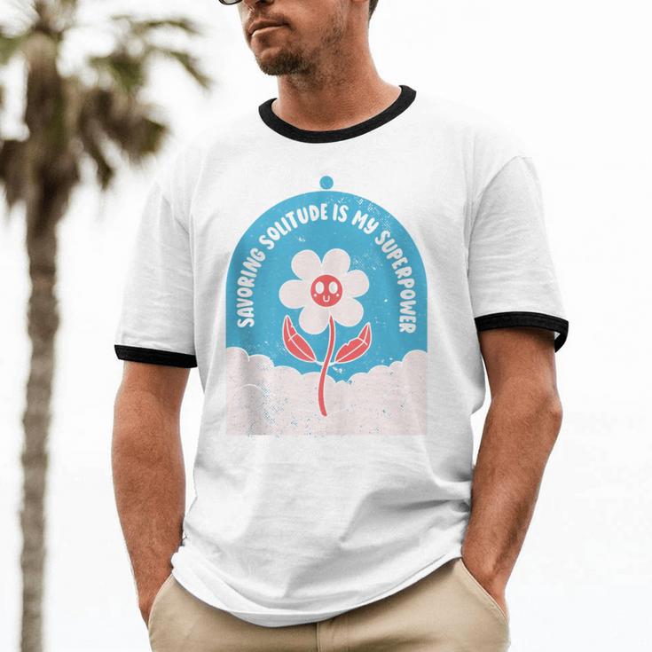 Cute Introvert Shy Teen Anti-Social Inner Strength Unisex Cotton Ringer T-Shirt