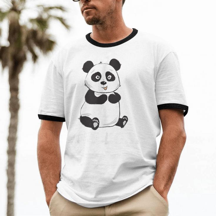 Cute Introvert Vibes – Panda Hello & Goodbye Unisex Cotton Ringer T-Shirt Cute Introvert Vibes – Panda Hello & Goodbye Unisex Cotton Ringer T-Shirt