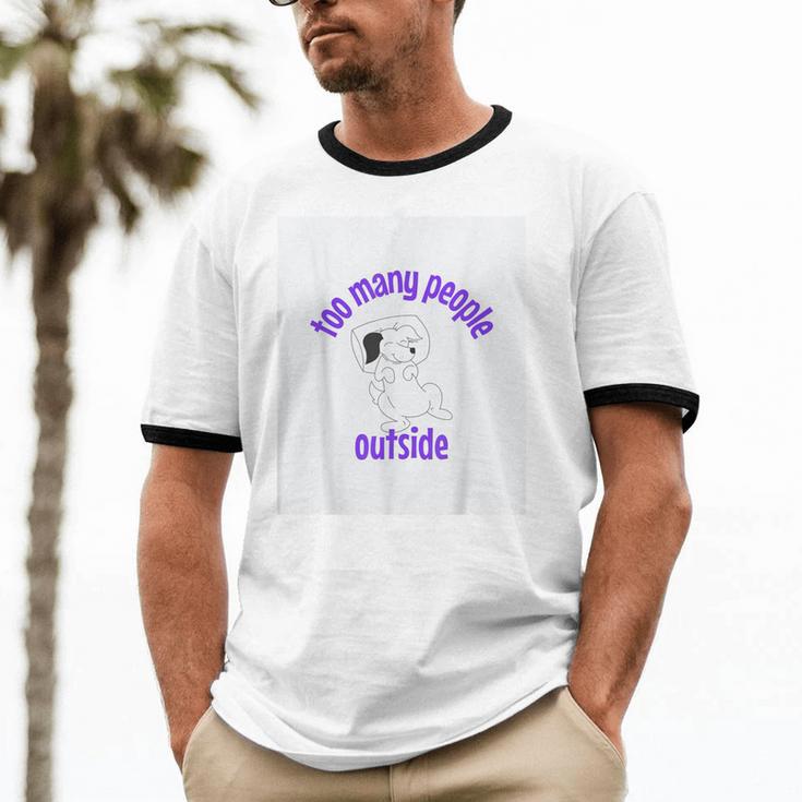 Cute Puppy With a Quote For Introverts Unisex Cotton Ringer T-Shirt Cute Puppy With a Quote For Introverts Unisex Cotton Ringer T-Shirt
