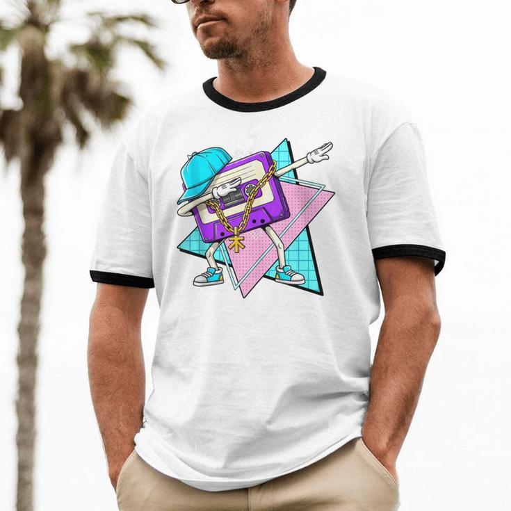 Dabbing Cassette Tape 70s 80s 80s Outfit Nostalgia Unisex Cotton Ringer T-Shirt Dabbing Cassette Tape 70s 80s 80s Outfit Nostalgia Unisex Cotton Ringer T-Shirt