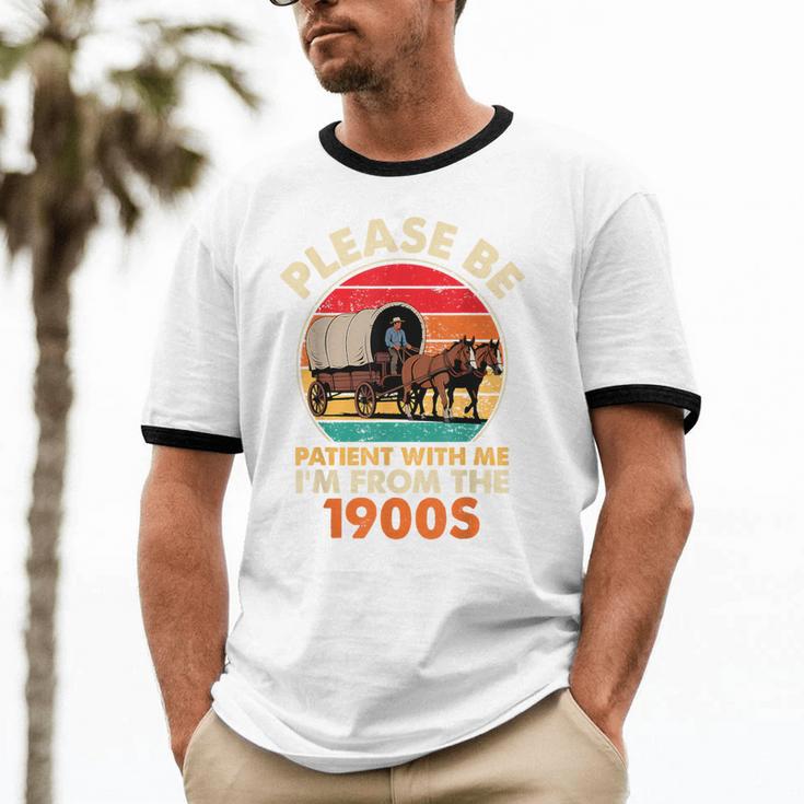 Dad Father's Day Please Be Patient I'm From The 1900s Unisex Cotton Ringer T-Shirt Dad Father's Day Please Be Patient I'm From The 1900s Unisex Cotton Ringer T-Shirt