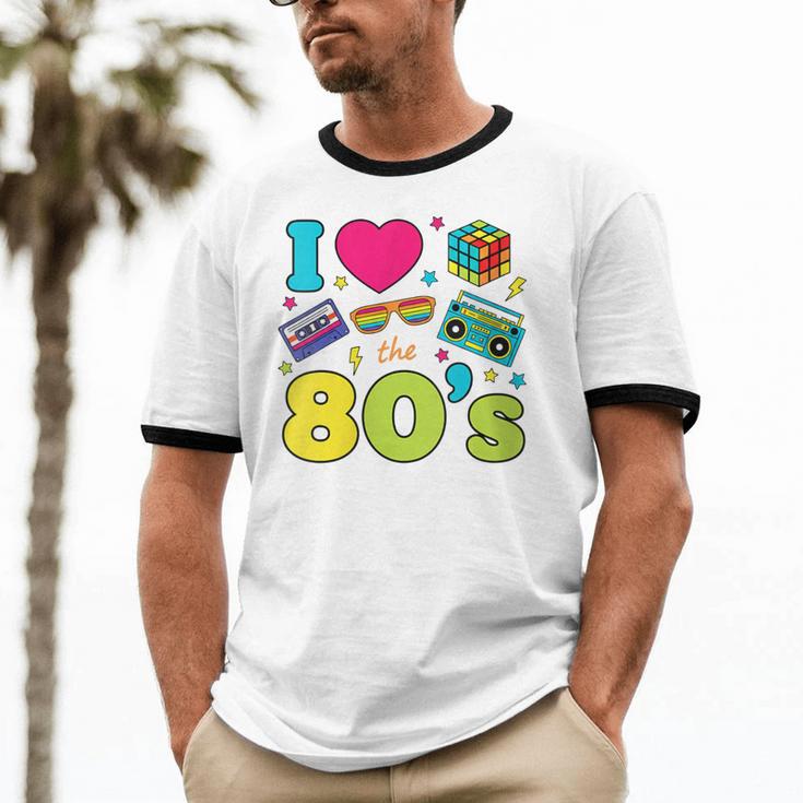 Dad I Love The 80's Retro 80s Nostalgia For Dad Unisex Cotton Ringer T-Shirt Dad I Love The 80's Retro 80s Nostalgia For Dad Unisex Cotton Ringer T-Shirt