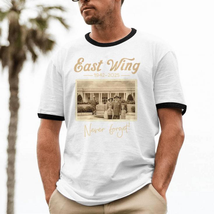 East Wing Never Forget American Vintage Nostalgia Premium Tri-Blend Unisex Cotton Ringer T-Shirt East Wing Never Forget American Vintage Nostalgia Premium Tri-Blend Unisex Cotton Ringer T-Shirt