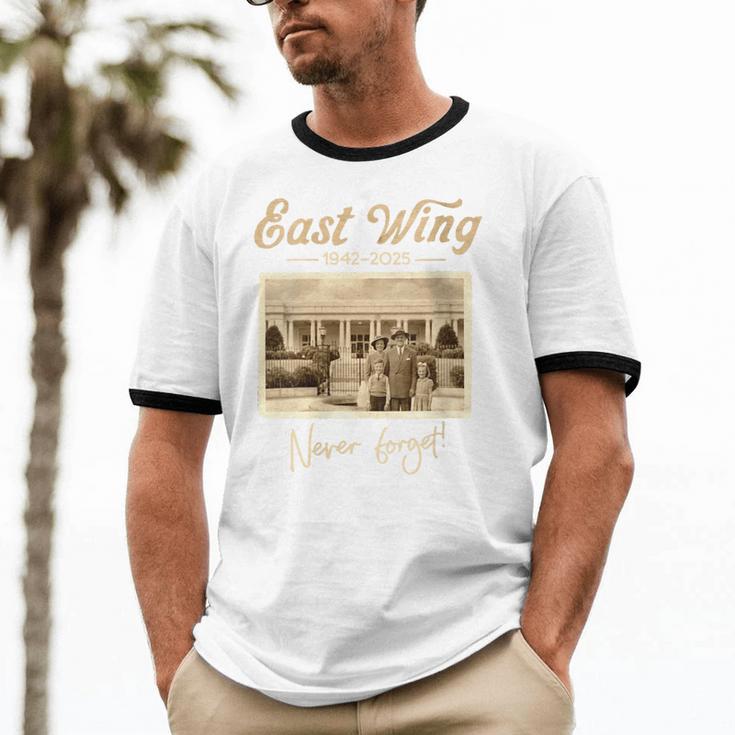 East Wing Never Forget American Vintage Nostalgia Unisex Cotton Ringer T-Shirt East Wing Never Forget American Vintage Nostalgia Unisex Cotton Ringer T-Shirt