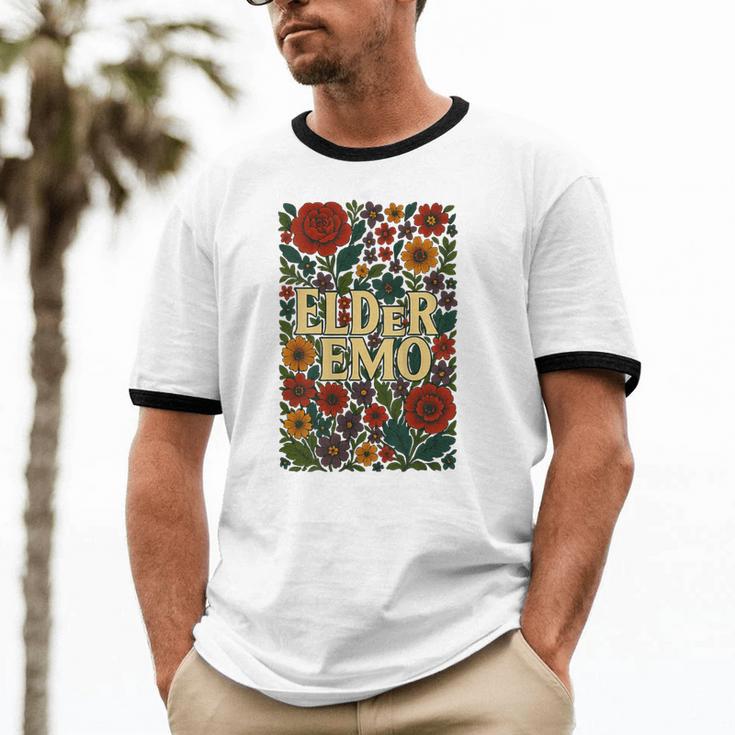 Elder Emo Floral Gothic Vintage Nostalgia Unisex Cotton Ringer T-Shirt Elder Emo Floral Gothic Vintage Nostalgia Unisex Cotton Ringer T-Shirt