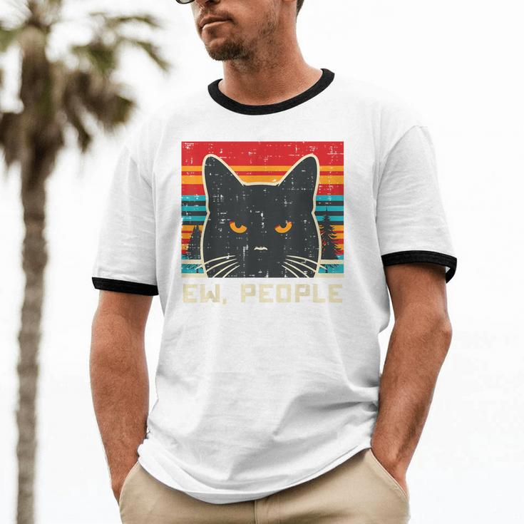 Ew People Cat Saying Introvert Women Men Kids Unisex Cotton Ringer T-Shirt Ew People Cat Saying Introvert Women Men Kids Unisex Cotton Ringer T-Shirt