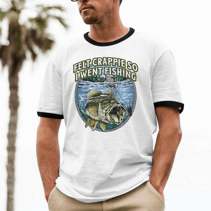 Felt Crappie So I Went Fishing Introvert Lakes Antisocial Raglan Baseball Tee Unisex Cotton Ringer T-Shirt Felt Crappie So I Went Fishing Introvert Lakes Antisocial Raglan Baseball Tee Unisex Cotton Ringer T-Shirt