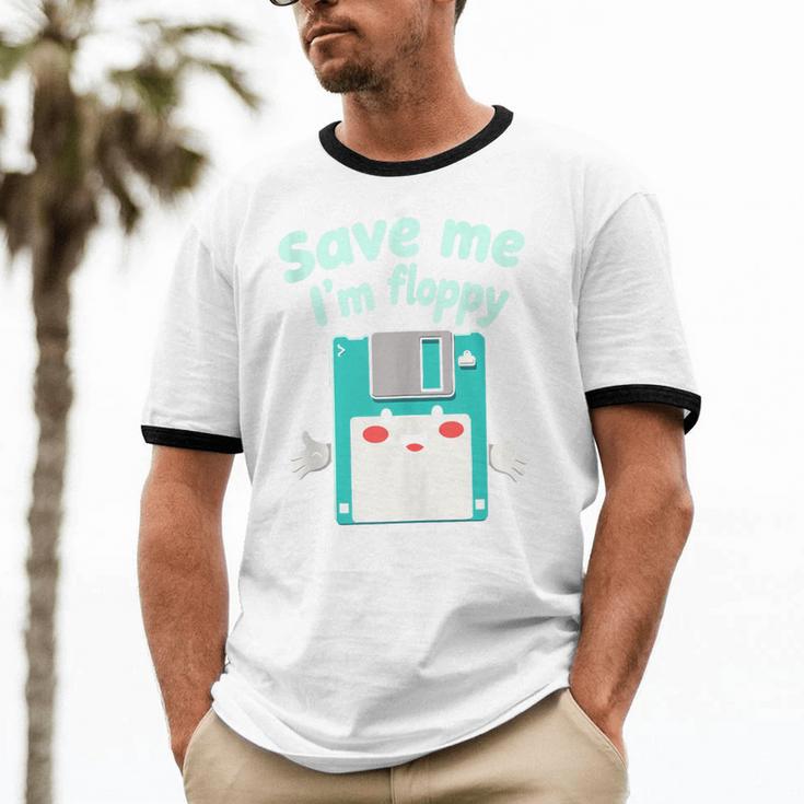 Floppy Disk Retro Tech Nostalgia Old School Computing Humor Unisex Cotton Ringer T-Shirt Floppy Disk Retro Tech Nostalgia Old School Computing Humor Unisex Cotton Ringer T-Shirt
