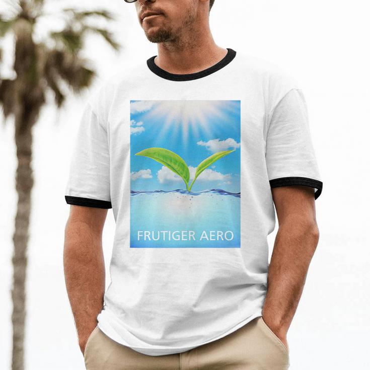 Frutiger Aero Aesthetics Unisex Cotton Ringer T-Shirt