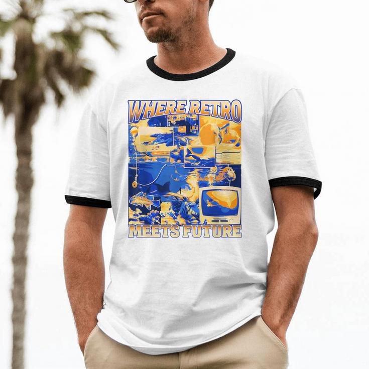 Frutiger Aero Retro Vibes Y2K 90's Vibes Unisex Cotton Ringer T-Shirt