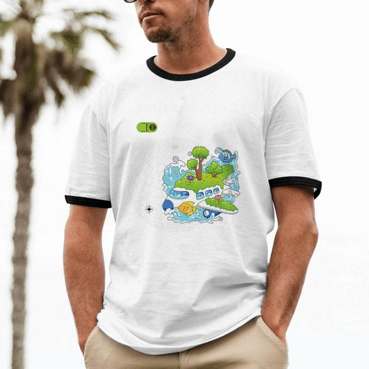 Frutiger Aero Y2K Fashion Trends Statement Piece Tech Orbite Premium Tri-Blend Unisex Cotton Ringer T-Shirt