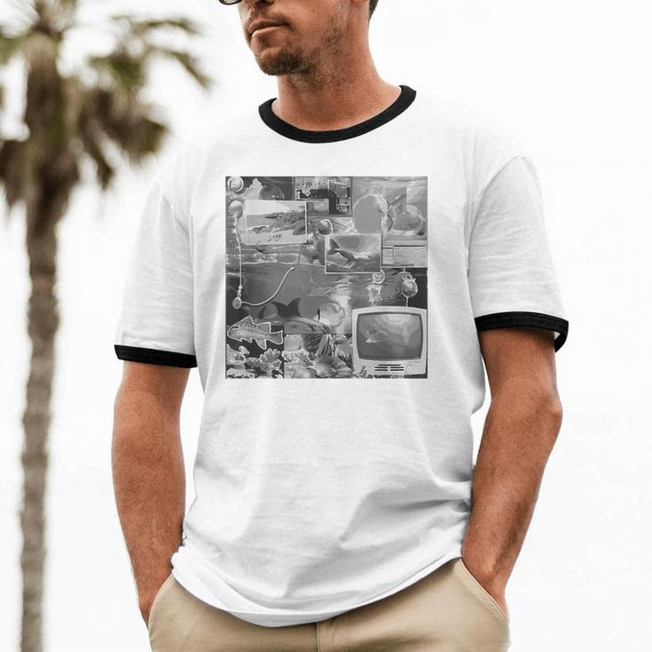 Frutiger Aero Y2K Old School Retro Vibes Unisex Cotton Ringer T-Shirt