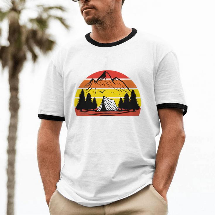 I Hate People That's Why I Camp Camper Meme Introvert Unisex Cotton Ringer T-Shirt