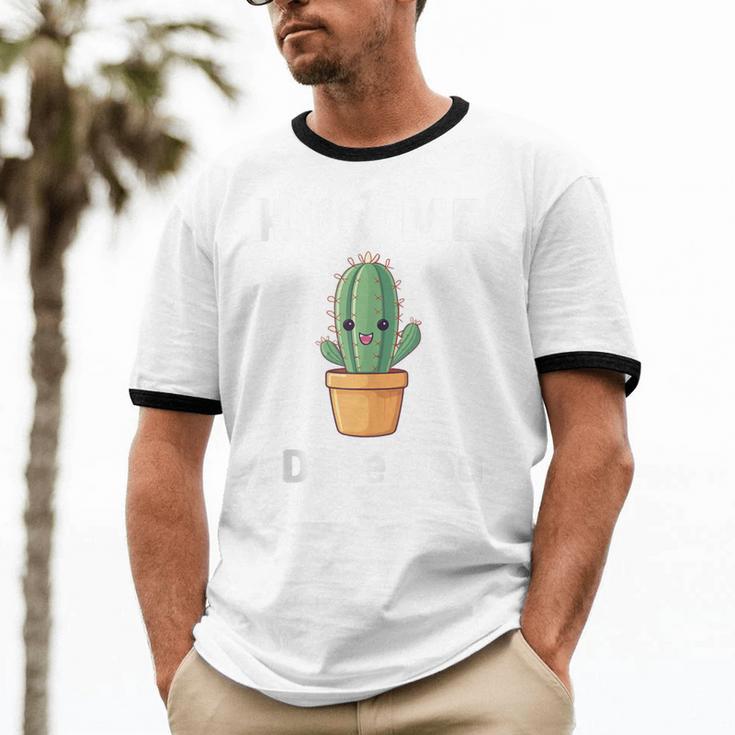 Hug Me I Dare You Introvert Cactus Tee Unisex Cotton Ringer T-Shirt Hug Me I Dare You Introvert Cactus Tee Unisex Cotton Ringer T-Shirt