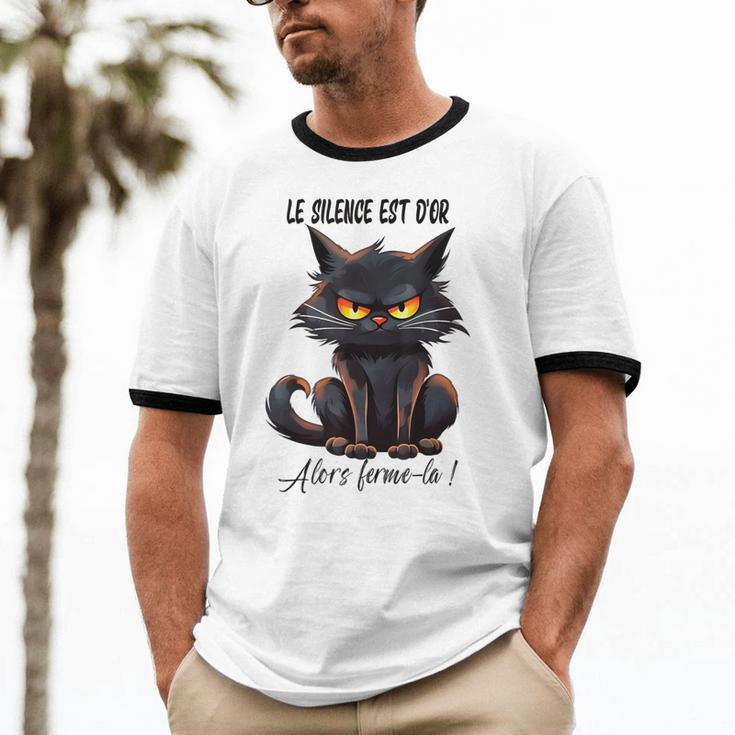 Humor Provocateur Sarcasm Closes The Silence Introvert Chat Unisex Cotton Ringer T-Shirt