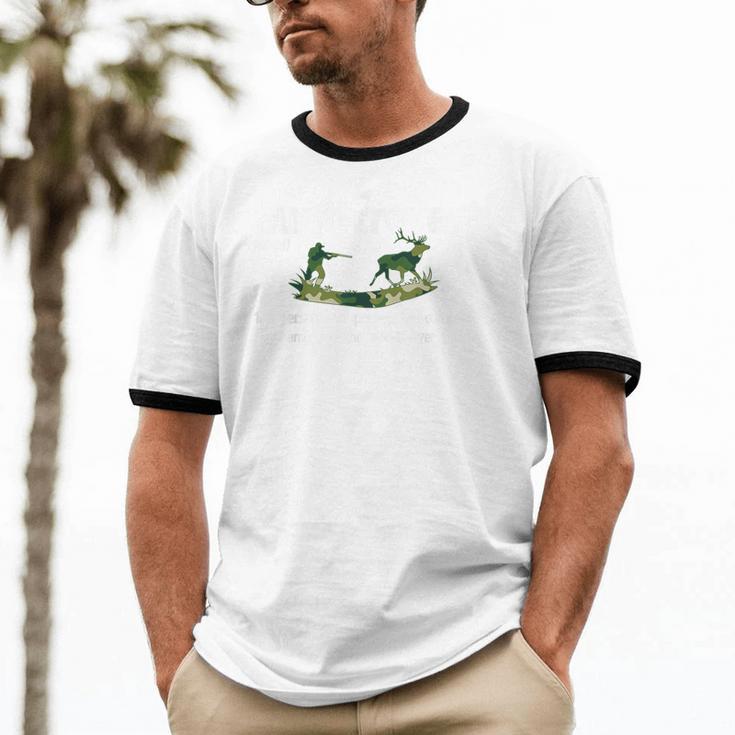 Hunt-Trovert Hunting Hunter Humor Definition Introvert Unisex Cotton Ringer T-Shirt