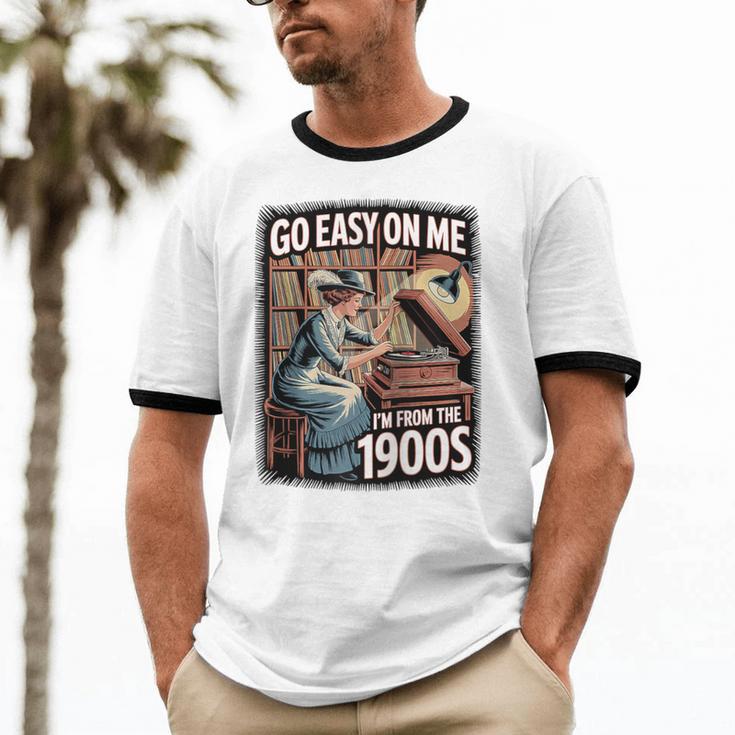 I'm From The 1900s Vinyl Record Lover For Women Raglan Baseball Tee Unisex Cotton Ringer T-Shirt