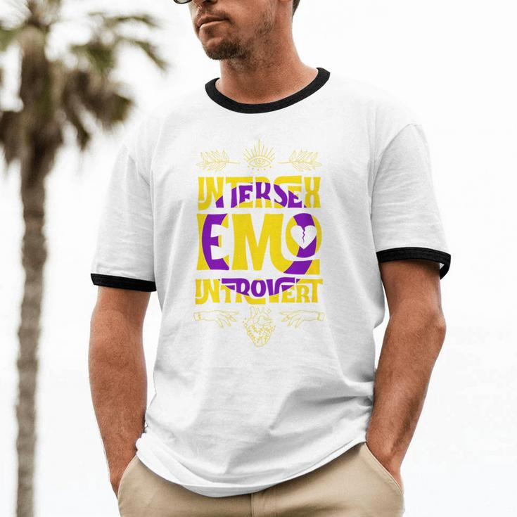 Intersex Emo Introvert Pride Trendy Mystic Teen Goth Style Unisex Cotton Ringer T-Shirt Intersex Emo Introvert Pride Trendy Mystic Teen Goth Style Unisex Cotton Ringer T-Shirt
