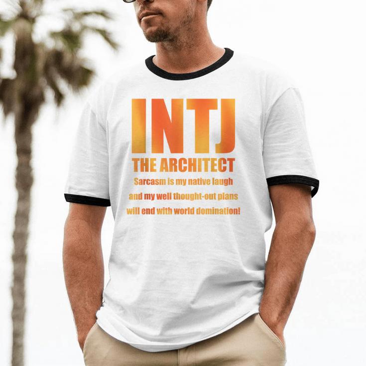 INTJ Architect Personality Introvert Sarcastic Orange Unisex Cotton Ringer T-Shirt INTJ Architect Personality Introvert Sarcastic Orange Unisex Cotton Ringer T-Shirt