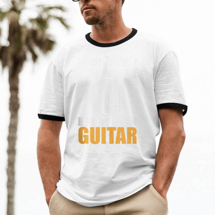 Introvert Guitarist Only Need Guitar Enjoy Acoustic Music Unisex Cotton Ringer T-Shirt