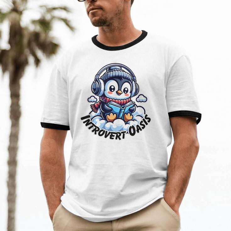Introvert Oasis Unisex Cotton Ringer T-Shirt Introvert Oasis Unisex Cotton Ringer T-Shirt