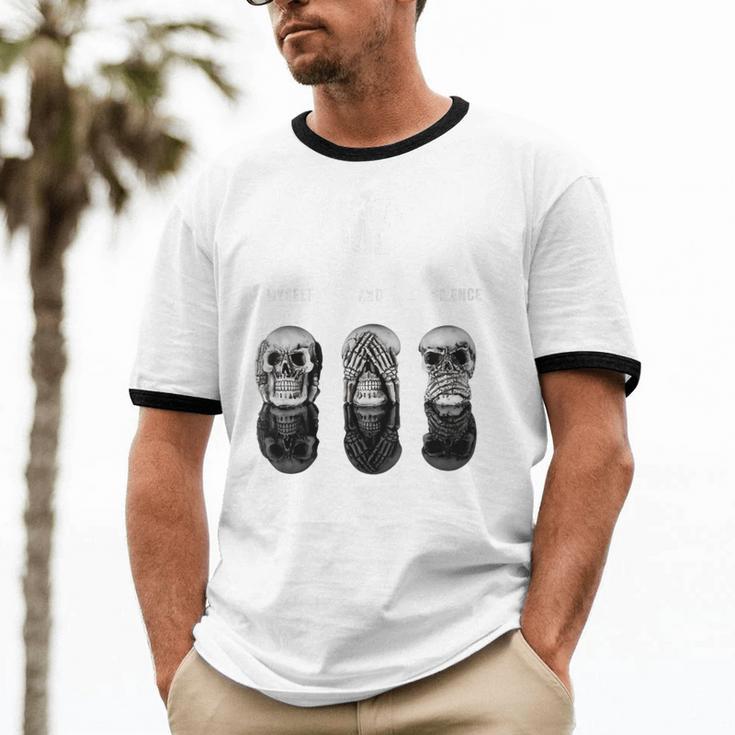 Introvert Relaxation Me Myself And Silence Skulls Unisex Cotton Ringer T-Shirt Introvert Relaxation Me Myself And Silence Skulls Unisex Cotton Ringer T-Shirt