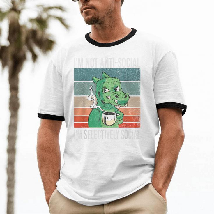Introvert Selectively Social Anti-Social Shy Unisex Cotton Ringer T-Shirt Introvert Selectively Social Anti-Social Shy Unisex Cotton Ringer T-Shirt