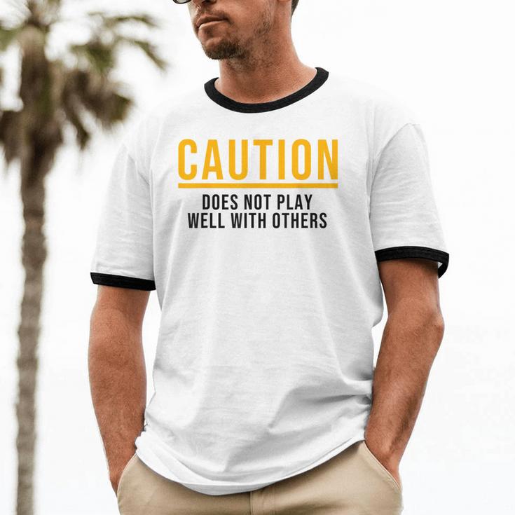 Introverted Does Not Play Well Competitive Athletic Unisex Cotton Ringer T-Shirt