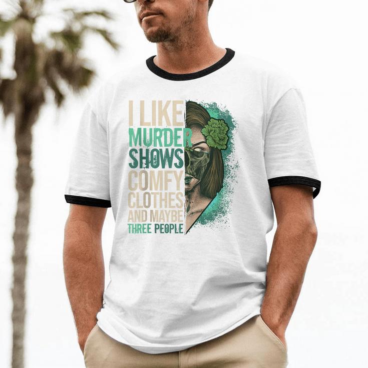 Introverted Murder Shows True Crime Lovers Introvert Unisex Cotton Ringer T-Shirt