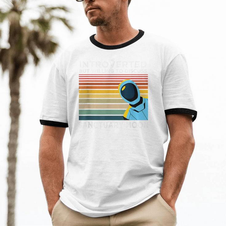 Introverted But Willing To Discuss Sanctuary Moon Unisex Cotton Ringer T-Shirt