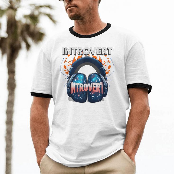 Introvert's Best Friend Noise-Canceling Headphones Unisex Cotton Ringer T-Shirt