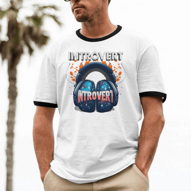 Introvert's Best Friend Noise-Canceling Headphones Unisex Cotton Ringer T-Shirt