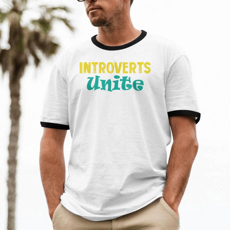 Introverts Unite I Introvert Unisex Cotton Ringer T-Shirt Introverts Unite I Introvert Unisex Cotton Ringer T-Shirt